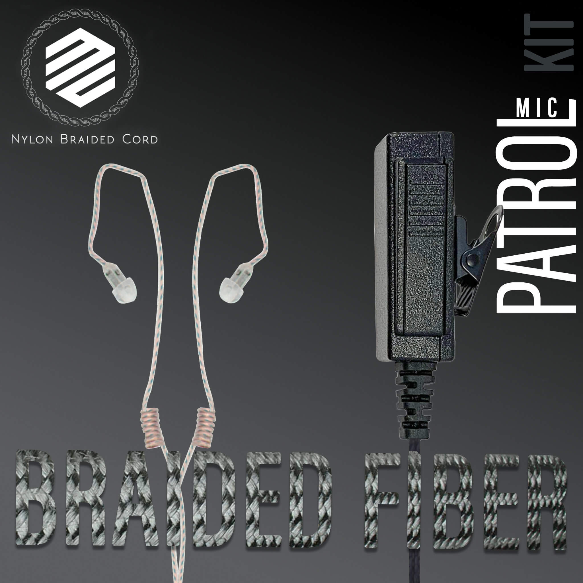 Tactical Mic & DUAL Ultra Stealth 360 Radio Earpiece Kit - Motorola, Kenwood, Harris, M/A Com, Tait, & More Comm Gear Supply CGS