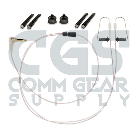 P/N: N-RO-360-22-3.5SD: Dual Ear Ultra Stealth Covert/Tactical Radio Earpiece - Motorola, Kenwood, Vertex, EF Johnson, Icom, Tait, Harris, M/A Com & More - Connects To Speaker Mic Comm Gear Supply CGS