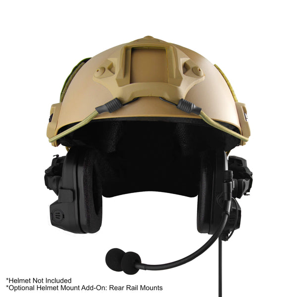 Tactical Radio Helmet Headset w/ Active Hearing Protection - PTH-V2-33 Material Comms PolTact Headset & Push To Talk(PTT) For Tactical Radio Headset w/ Active Hearing Protection -Motorola HT750, HT1250, HT1550, MTX850, MTX950, MTX960, MTX8250, MTX9250, PR860