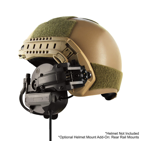 Tactical Radio Helmet Headset w/ Active Hearing Protection - PTH-V2-33 Material Comms PolTact Headset & Push To Talk(PTT) For Tactical Radio Headset w/ Active Hearing Protection -Motorola HT750, HT1250, HT1550, MTX850, MTX950, MTX960, MTX8250, MTX9250, PR860