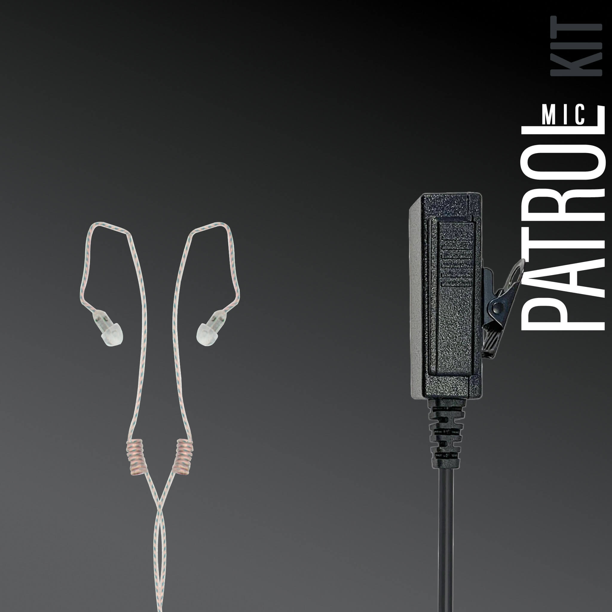 Utility Mic & DUAL Ultra Stealth 360 Radio Earpiece Kit - Motorola, Kenwood, Harris, M/A Com, Tait, & More Comm Gear Supply CGS