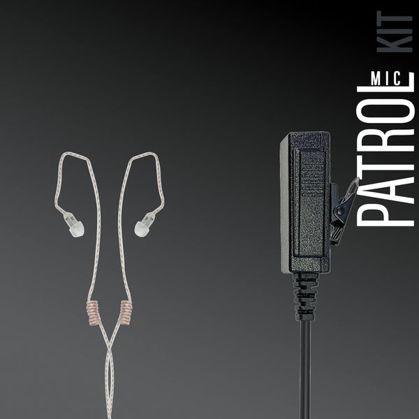 Utility Mic & DUAL Ultra Stealth 360 Radio Earpiece Kit - Motorola, Kenwood, Harris, M/A Com, Tait, & More Comm Gear Supply CGS