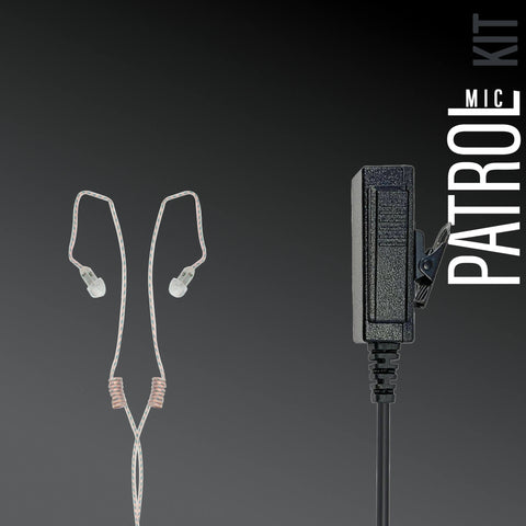 Utility Mic & DUAL Ultra Stealth 360 Radio Earpiece Kit - Motorola, Kenwood, Harris, M/A Com, Tait, & More Comm Gear Supply CGS