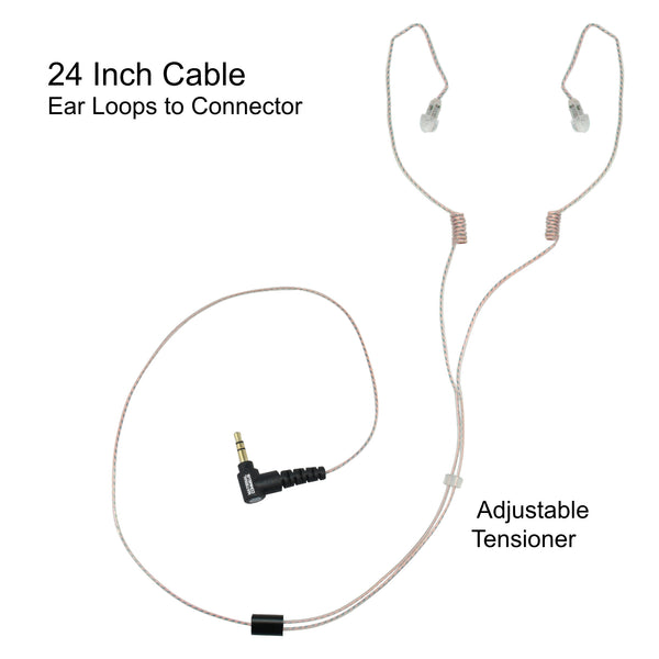 RO-360F-22-3.5: Ultra Stealth 360 Covert Whisper Covert Listen Only Dual Earpiece EP1079SC A1 Micro Sound Tubeless Listen Only Earpiece/Tactical Radio Earpiece - 3.5mm, Connects to Speaker Mic for Motorola, Kenwood, Icom, Relm 360 flexo Comm Gear Supply CGS earphone connection tubeless EP-MS1A-B material comms communications I-PE35: The Invisible Series Earpiece patrol series earpiece ID-PE35-UK: Convert Your Acoustic Tube Radio Earpiece Kit to the Invisible Earpiece System, only Premium/Rugged Tubeless