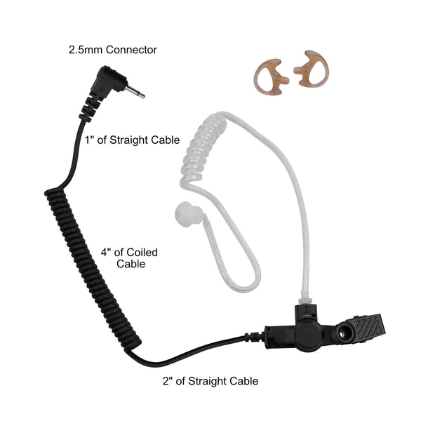 Patrol Earpiece Kit: PE25S - 2.5mm Plug Common for: M/A Com, Harris, Otto brand microphones, & More