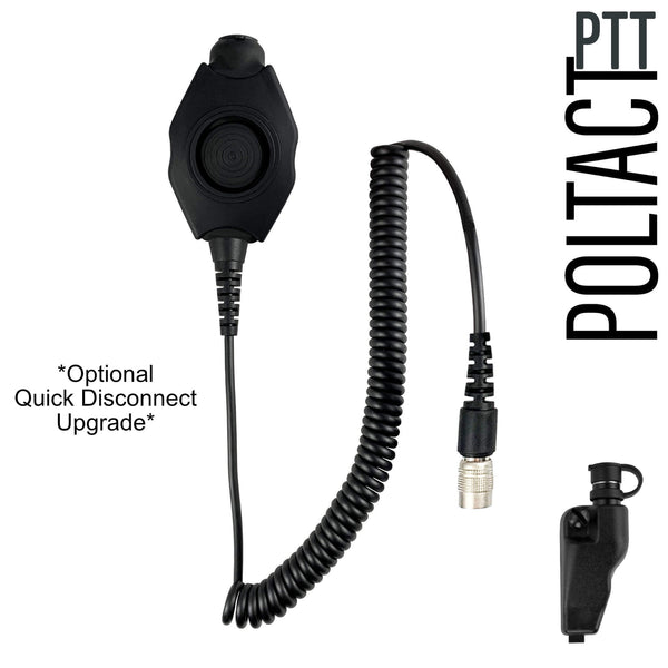 Tactical Radio Helmet Headset w/ Active Hearing Protection - PTH-V2-11 Material Comms PolTact Headset & Push To Talk(PTT) Adapter For EF Johnson: VP5000, VP5230, VP5330, VP5430, VP6000, VP6230, VP6330, VP6430