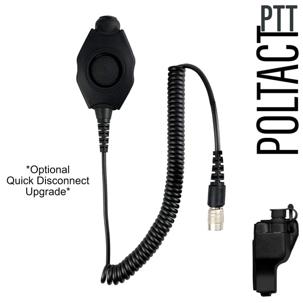 Tactical Radio Helmet Headset w/ Active Hearing Protection - PTH-V2-23 Material Comms PolTact Headset & Push To Talk(PTT) Adapter For EF Johnson: 5000, 5100, 8100, 51SL ES, 51 Fire ES, 51SL ES, 51LT ES, 7700, Ascend, AN/PRC127EFJ, VP400, VP600, VP900