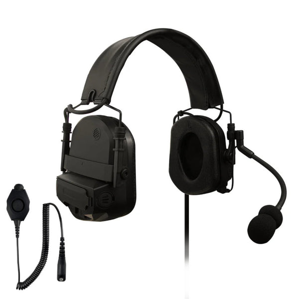 Tactical Radio Helmet Headset w/ Active Hearing Protection - PTH-V2-33 Material Comms PolTact Headset & Push To Talk(PTT) For Tactical Radio Headset w/ Active Hearing Protection -Motorola HT750, HT1250, HT1550, MTX850, MTX950, MTX960, MTX8250, MTX9250, PR860