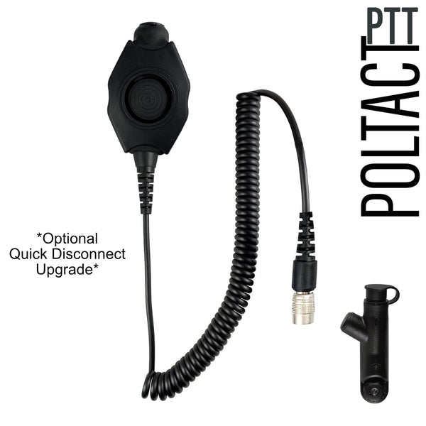 Tactical Radio Helmet Headset w/ Active Hearing Protection - PTH-V2-37 Material Comms PolTact Headset & Push To Talk(PTT) For Tactical Radio Headset w/ Active Hearing Protection - Motorola R7, MXP600, & ION Series