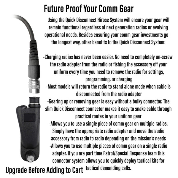 Tactical Radio Helmet Headset w/ Active Hearing Protection - PTH-V2-11 Material Comms PolTact Headset & Push To Talk(PTT) Adapter For EF Johnson: VP5000, VP5230, VP5330, VP5430, VP6000, VP6230, VP6330, VP6430