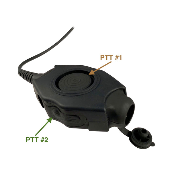 Amplified Headset PTT Harness For Dual Radio (Straight Cable) w/ Rapid Release Hirose Connector: NATO/Military Wiring, Gentex, Ops-Core, OTTO, Select Peltor Models, Helicopter - Replacement/Upgrade - No Adapter