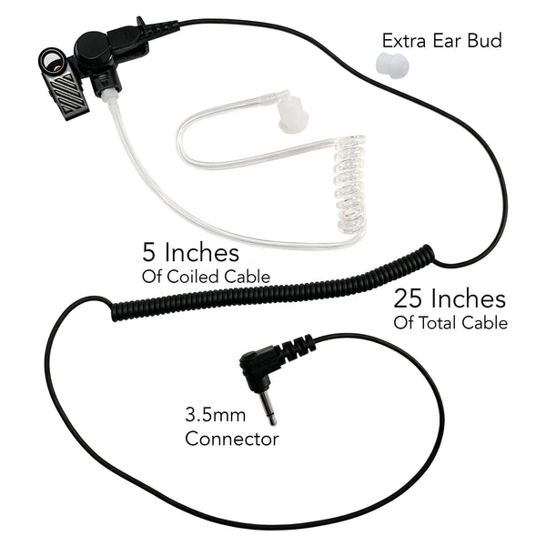 Base IFB Clear Tube Earpiece Kit: BASE-3.5 - 3.5mm Connector