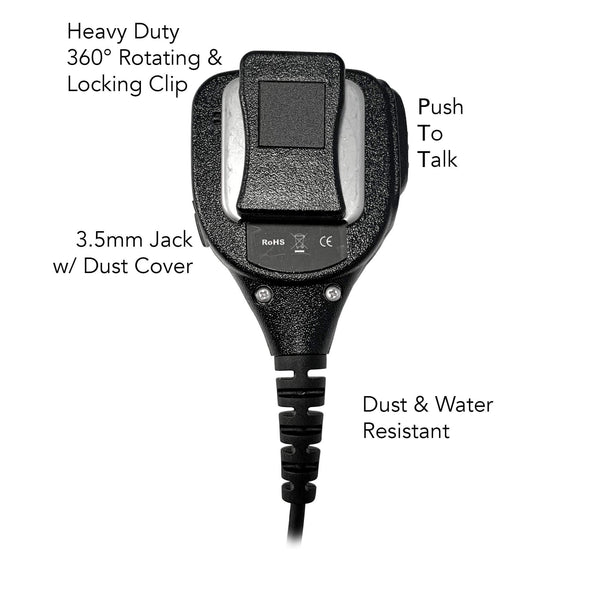 P/N: SM-V2-29RR: Straight Cable Shoulder/Chest Microphone For Harris(L3Harris) XG-100, XG-100P, XL-185, XL-185P, XL-185Pi, XL-200, XL-200P, XL-200Pi & More.